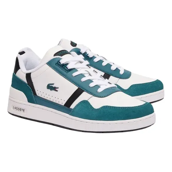 Giày Thể Thao Nam Lacoste T-Clip Sneakers 47SMA-1R5 Màu Trắng Phối Xanh Size 9