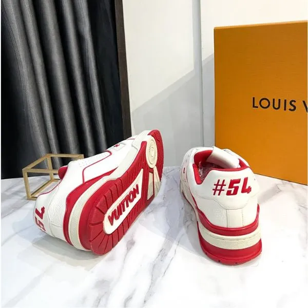 Giày Thể Thao Nam Louis Vuitton LV Trainer Signature Marine Red Best Quality Màu Trắng - Đỏ Size 6 - Giày - Vua Hàng Hiệu