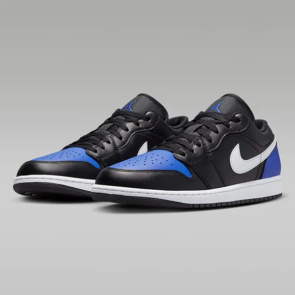 Giày Thể Thao Nam Nike Air Jordan 1 Low 553558-042 Màu Đen Phối Xanh Dương Size 40.5