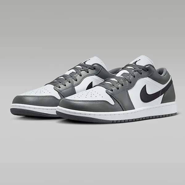 Giày Thể Thao Nam Nike Air Jordan 1 Low 553558-152 Màu Trắng Phối Xám Size 40 - Giày - Vua Hàng Hiệu