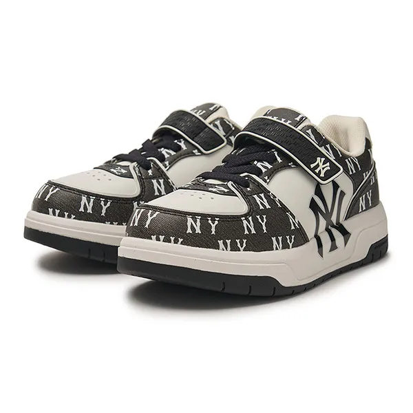 Giày Trẻ Em MLB Chunky Liner Denim Monogram Junior New York Yankees 7ASXJM44N-50BKS Màu Đen - Giày - Vua Hàng Hiệu