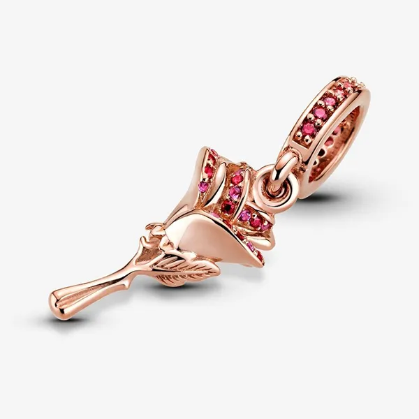 Hạt Vòng Charm Nữ Pandora Rose Flower Dangle 789312C01 Màu Vàng Hồng - Trang sức - Vua Hàng Hiệu