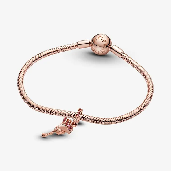 Hạt Vòng Charm Nữ Pandora Rose Flower Dangle 789312C01 Màu Vàng Hồng - Trang sức - Vua Hàng Hiệu