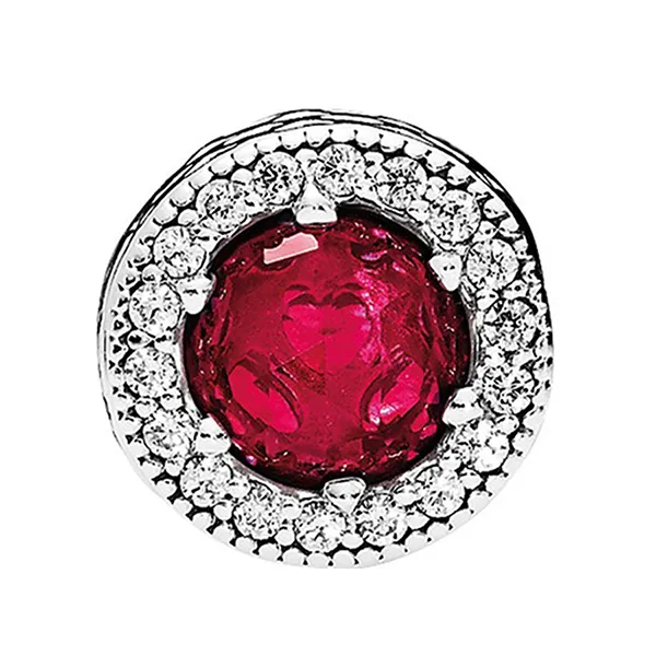 Hạt Vòng Charm Nữ Pandora Silver Passion Sparkling Red 796441SRU Màu Bạc Đỏ