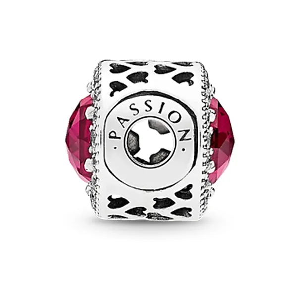 Hạt Vòng Charm Nữ Pandora Silver Passion Sparkling Red 796441SRU Màu Bạc Đỏ
