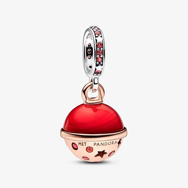 Hạt Vòng Charm Nữ Pandora Two Tone Planet Mars Murano & Sparkling Dangle 782433C01 Phối Màu