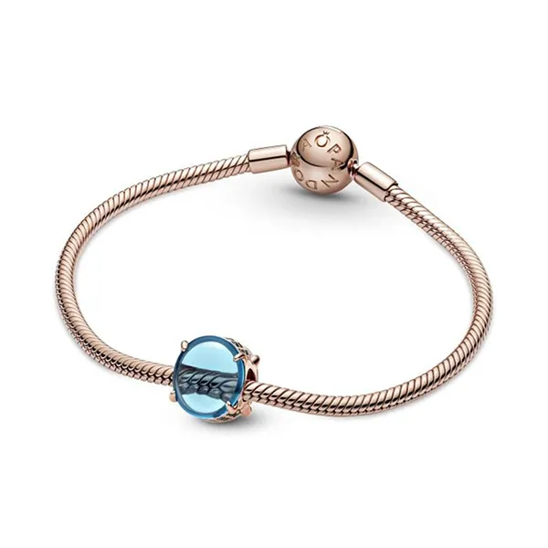 Hạt Vòng Charm Pandora Blue Oval Cabochon 789309C01 Màu Xanh Blue