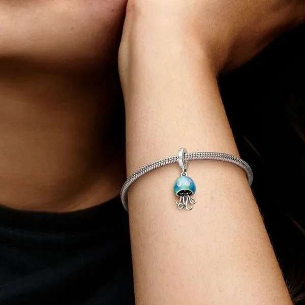 Hạt Vòng Charm Pandora Color-Changing Jellyfish Pendant Charm 792704C01 Màu Xanh - Trang sức - Vua Hàng Hiệu