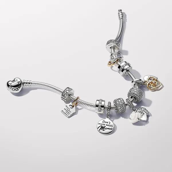 Hạt Vòng Charm Pandora Mama Engravable Dangle 793204C01 Màu Bạc