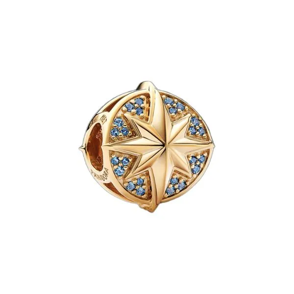 Hạt Vòng Charm Pandora Marvel Captain Marvel Insignia Charm 762744C01 Màu Vàng Gold C_QP - Trang sức - Vua Hàng Hiệu