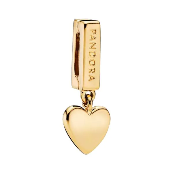 Hạt Vòng Charm Pandora Reflexions Dangling Heart Clip Charm 768672C00 Màu Vàng Gold - Trang sức - Vua Hàng Hiệu