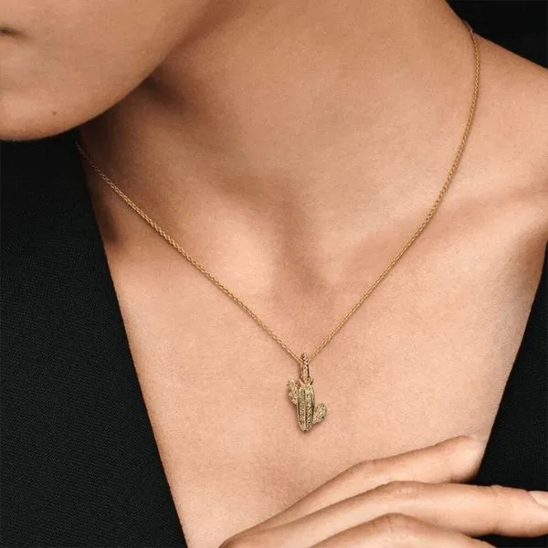 Hạt Vòng Charm Pandora Sparkling Desert Cactus Pendant 361687C01 Màu Vàng Gold C_QP - Trang sức - Vua Hàng Hiệu