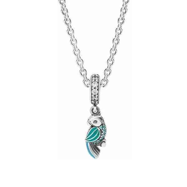 Hạt Vòng Charm Pandora Tropical Parrot Dangle Charm 791903ENMX Màu Xanh Lam