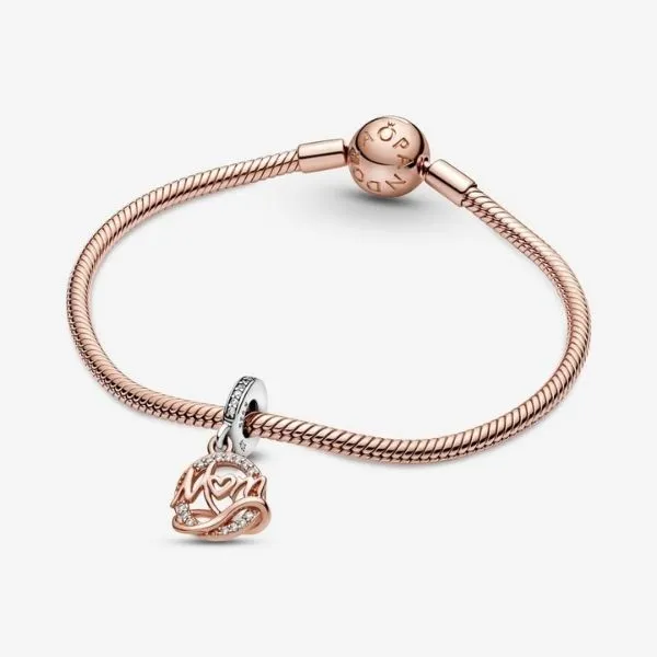 Hạt Vòng Charm Pandora Two Tone Mum Dangle Charm 789374C01 Màu Vàng Hồng - Trang sức - Vua Hàng Hiệu