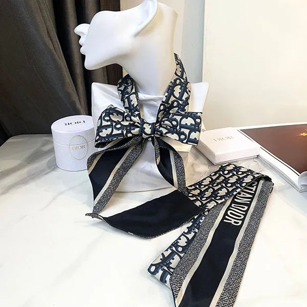 Khăn Nữ Dior Mitza Scarf Twilly Silk Navy Blue Màu Xanh Navy - Thời trang - Vua Hàng Hiệu