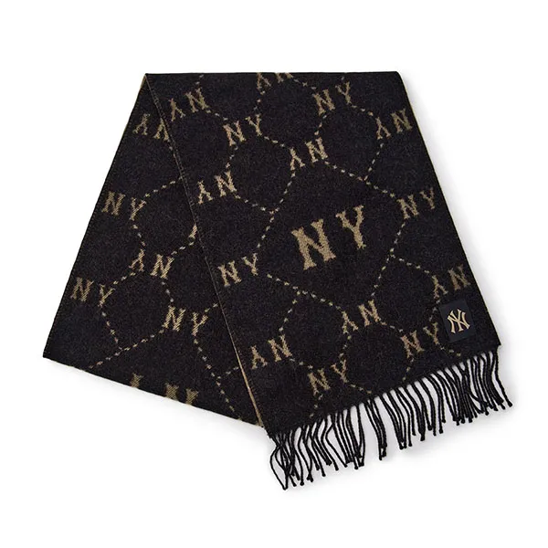 Khăn Quàng Cổ MLB Monogram Muffler NY Yankees 3AMFM0146-50BKS Màu Đen