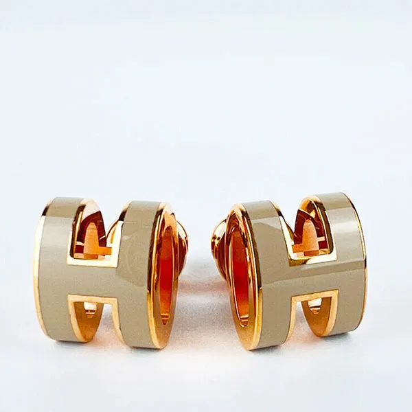 Khuyên Tai Nữ Hermès Mini Pop H Rose Gold Earrings H608002FO55 Màu Vàng Hồng