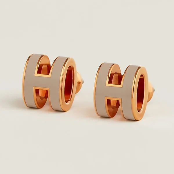 Khuyên Tai Nữ Hermès Mini Pop H Rose Gold Earrings H608002FO55 Màu Vàng Hồng