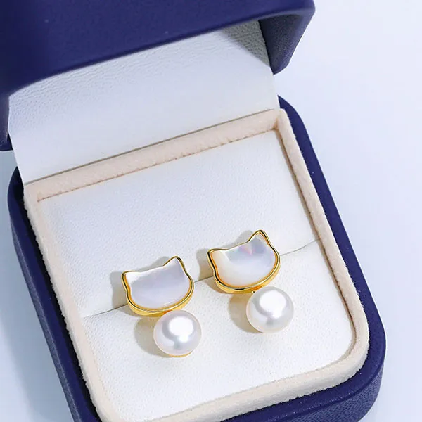 Khuyên Tai Nữ Kya Jewel Playful Pearl Cat PE8-T Màu Trắng Ngà - Trang sức - Vua Hàng Hiệu