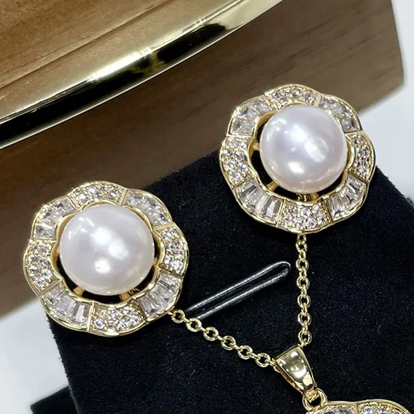 Khuyên Tai Nữ Kya Jewel Romantic Golden Pearl PE30 Màu Trắng Ngà