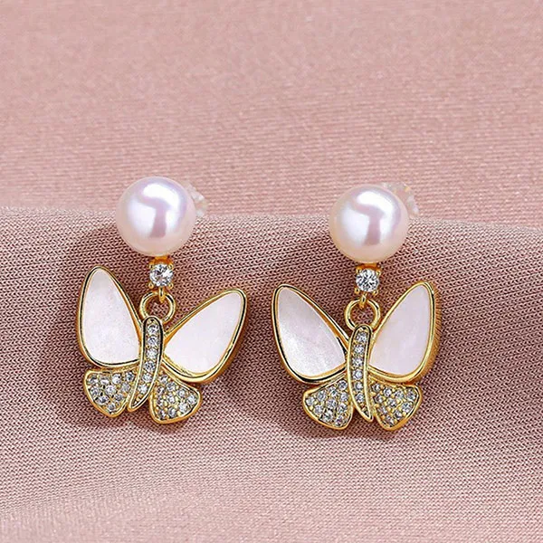 Khuyên Tai Nữ Kya Jewel Youthful Butterfly PE4 Màu Vàng
