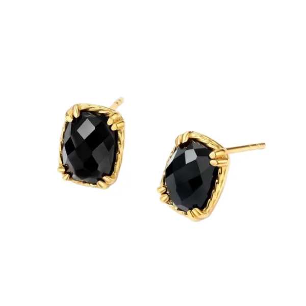 Khuyên Tai Nữ LiLi Jewelry Đính Đá Mã Não 228148 Artemis Earrings Màu Vàng Đen - Trang sức - Vua Hàng Hiệu
