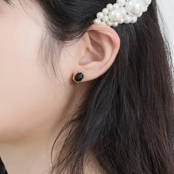 Khuyên Tai Nữ LiLi Jewelry Đính Đá Mã Não 228148 Artemis Earrings Màu Vàng Đen - Trang sức - Vua Hàng Hiệu
