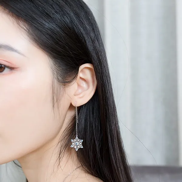 Combo Dây Chuyền, Vòng Tay, Khuyên Tai LiLi Jewelry Bạc Đính Đá Spinel, CZ Hình Bông Tuyết LILI_614587 Màu Xanh Bạc - Trang sức - Vua Hàng Hiệu