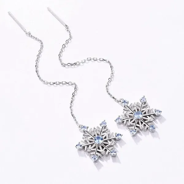Combo Dây Chuyền, Vòng Tay, Khuyên Tai LiLi Jewelry Bạc Đính Đá Spinel, CZ Hình Bông Tuyết LILI_614587 Màu Xanh Bạc - Trang sức - Vua Hàng Hiệu
