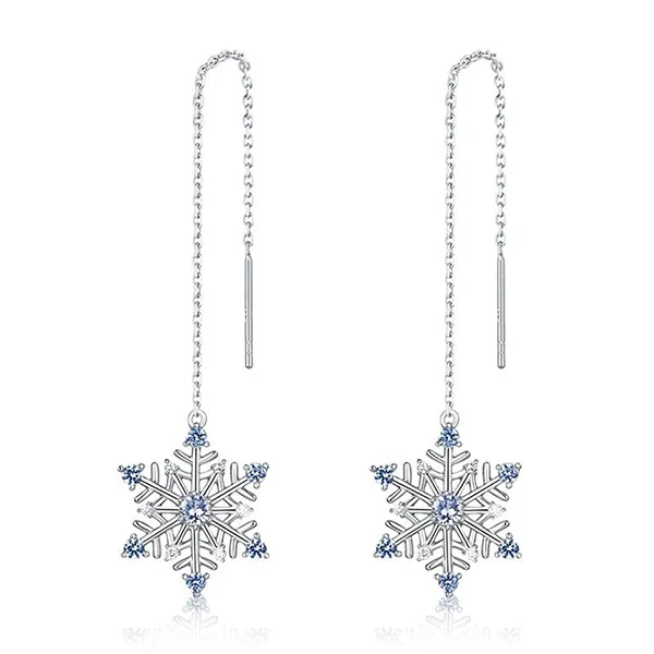 Combo Dây Chuyền, Vòng Tay, Khuyên Tai LiLi Jewelry Bạc Đính Đá Spinel, CZ Hình Bông Tuyết LILI_614587 Màu Xanh Bạc - Trang sức - Vua Hàng Hiệu