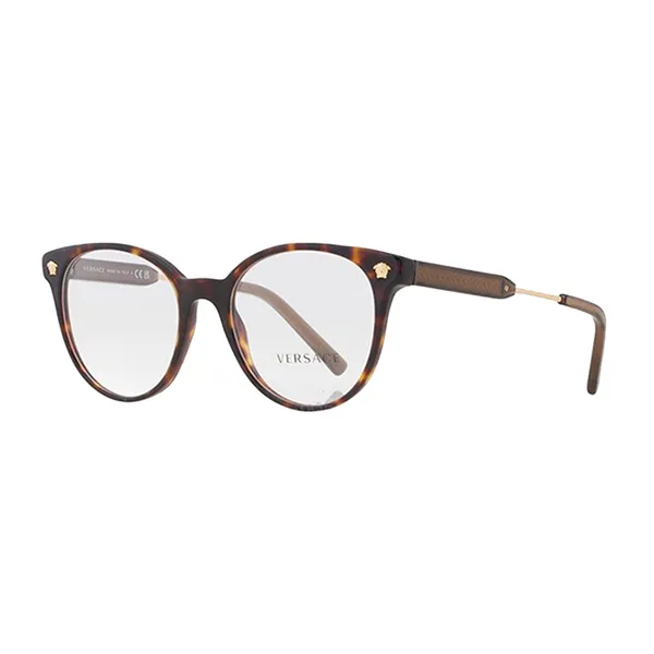 Kính Mắt Cận Unisex Versace Demo Round Eyeglasses VE3291 108 Màu Havana - Kính mắt - Vua Hàng Hiệu