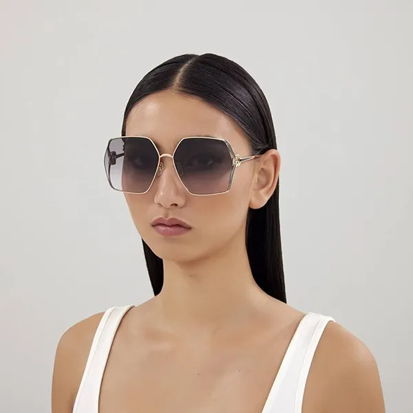 Kính Mát Nữ Gucci Sunglasses GG1322SA 001 Màu Xám/Vàng - Kính mắt - Vua Hàng Hiệu