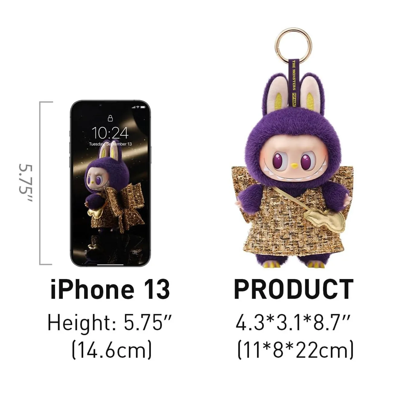 Móc Khóa Pop Mart Labubu x Pronounce Wings Of Fortune Vinyl Plush Hanging Card Màu Tím - Phụ kiện - Vua Hàng Hiệu
