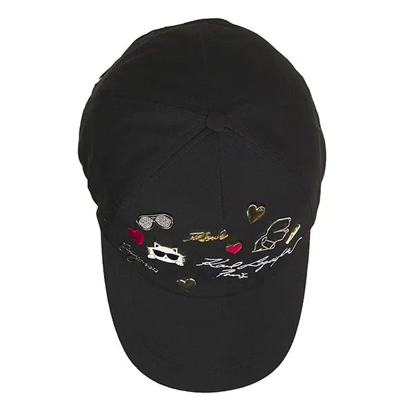 Mũ Karl Lagerfeld Cate Pins Charms Baseball Cap Màu Đen