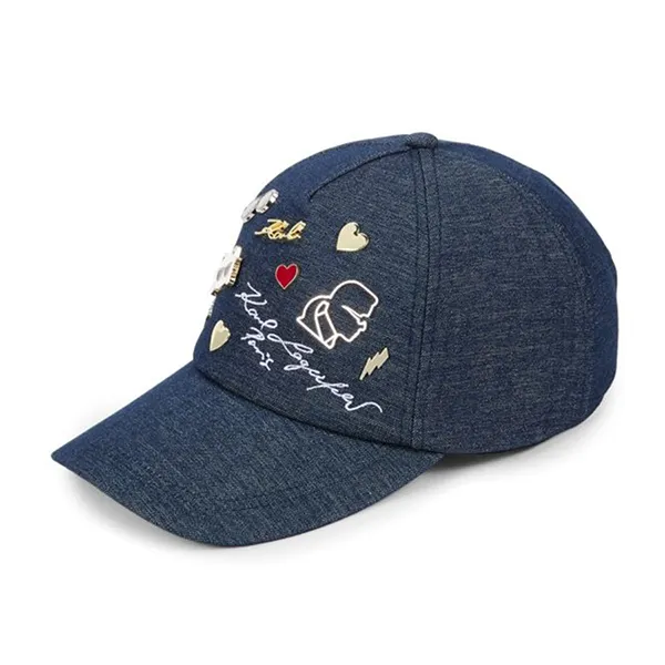 Mũ Karl Lagerfeld Cate Pins Charms Baseball Cap Màu Xanh Denim