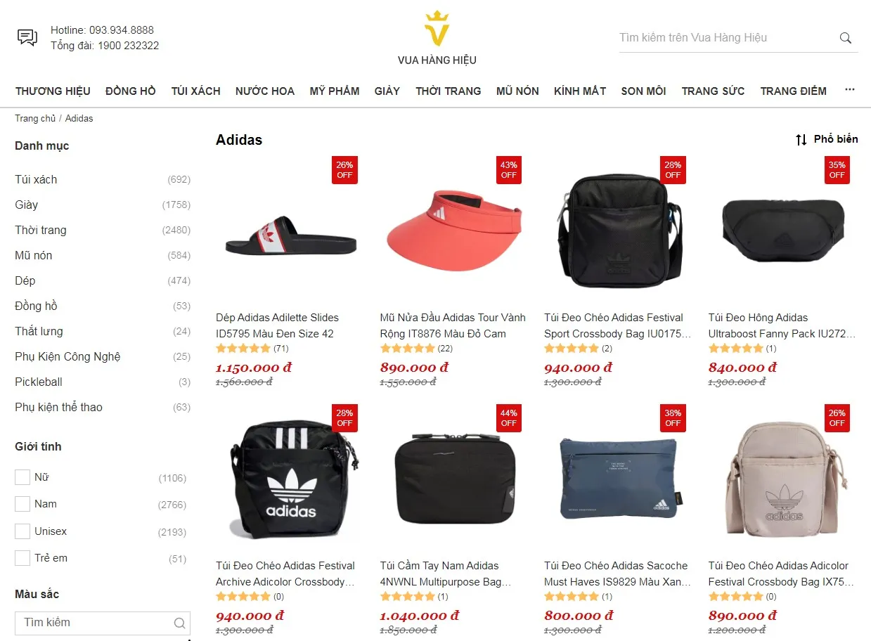 Mua Đồ Adidas Chính Hãng Tại Vua Hàng Hiệu