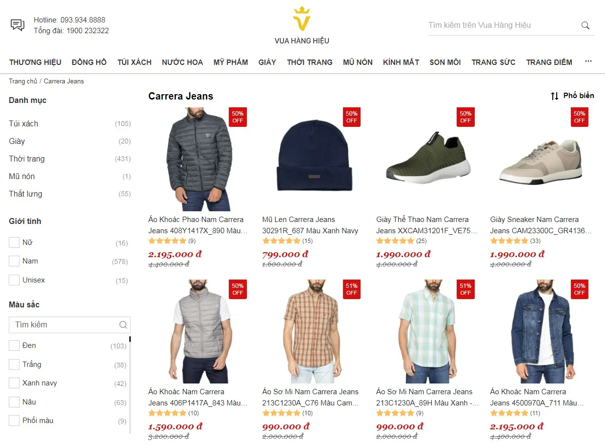 Mua Đồ Carrera Jeans Chính Hãng Tại Vua Hàng Hiệu