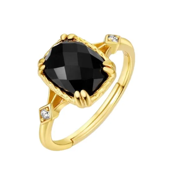 Nhẫn Nữ LiLi Jewelry Đính Đá Mã Não LILI_823238 Màu Vàng Đen - Trang sức - Vua Hàng Hiệu