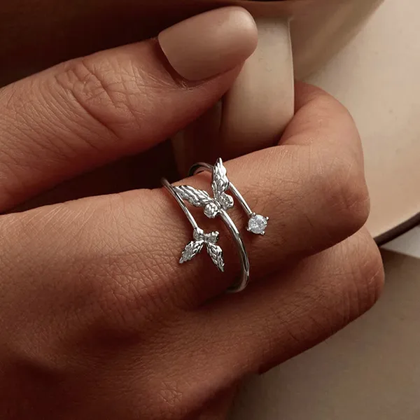 Nhẫn Nữ Kya Jewel Butterfly Wings R91 Màu Bạc - Trang sức - Vua Hàng Hiệu