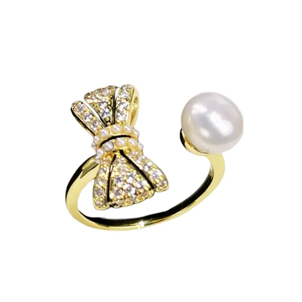 Nhẫn Nữ Kya Jewel Dazzling Pearl Bow PR29 Màu Vàng Gold