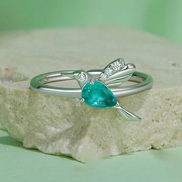 Nhẫn Nữ Kya Jewel Hummingbird R90 Màu Bạc/Xanh - Trang sức - Vua Hàng Hiệu