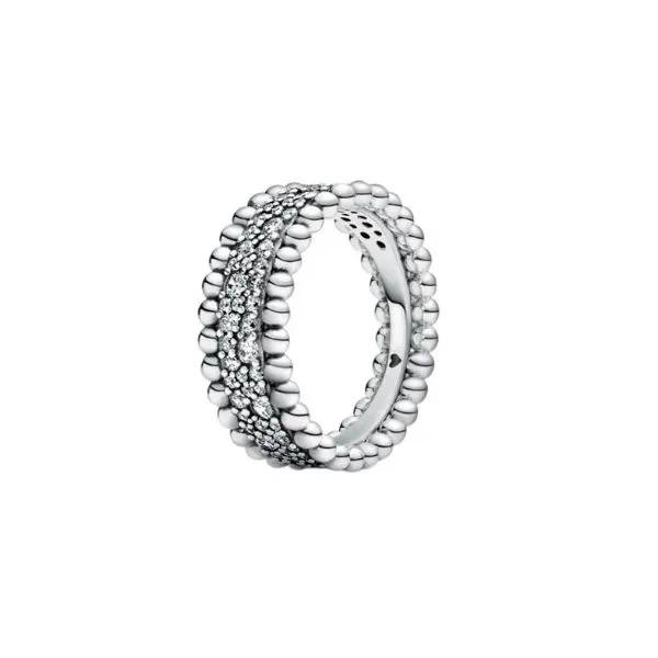 Nhẫn Nữ Pandora Beaded Pavé Band Ring 198676C01 Màu Bạc Size 52