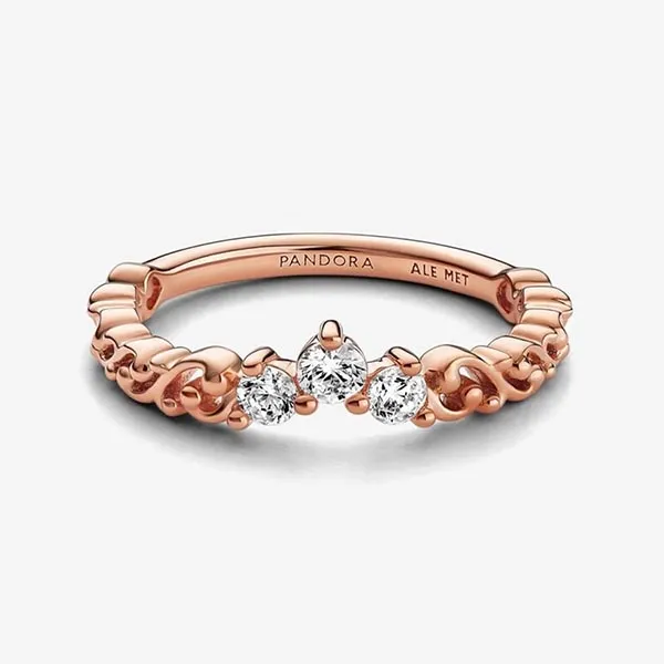 Nhẫn Nữ Pandora Regal Swirl Tiara Ring 182232C01 Màu Vàng Hồng Size 54