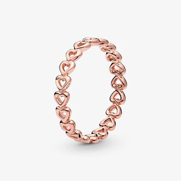 Nhẫn Nữ Pandora Rose Linked Love Stackable Ring 180177 Màu Vàng Hồng Size 52