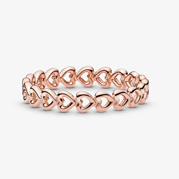 Nhẫn Nữ Pandora Rose Linked Love Stackable Ring 180177 Màu Vàng Hồng Size 52