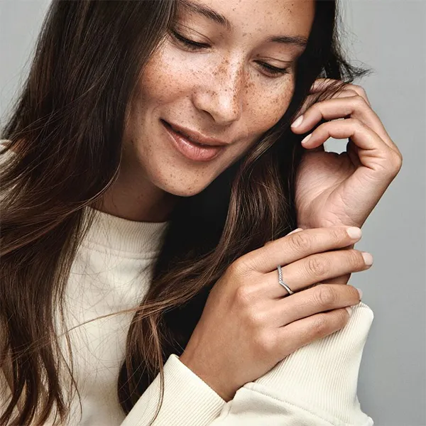 Nhẫn Nữ Pandora Timeless Wish Half Sparkling Ring 192394C01 Màu Bạc Size 54