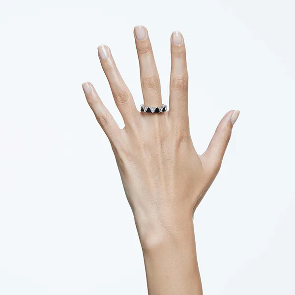 Nhẫn Nữ Swarovski Matrix Cocktail Ring Triangle Cut, Black, Rhodium Plated 5620673 Màu Đen Trắng Size 50