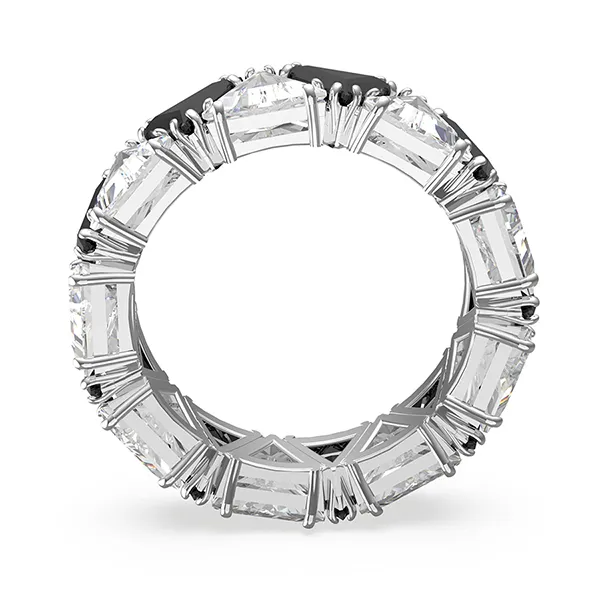 Nhẫn Nữ Swarovski Matrix Cocktail Ring Triangle Cut, Black, Rhodium Plated 5620673 Màu Đen Trắng Size 50