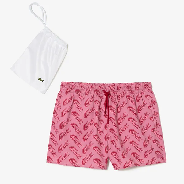 Quần Bơi Nam Lacoste Men's Printed Trunks Swim Shorts MH5635 - AY1 Màu Hồng Size S - Thời trang - Vua Hàng Hiệu