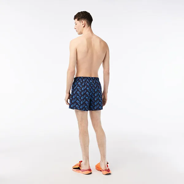 Quần Bơi Nam Lacoste Men's Recycled Polyester Printed Swim Trunks MH5635-F65 Màu Xanh Họa Tiết Size S - Thời trang - Vua Hàng Hiệu